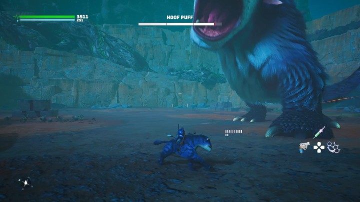 Lawirując między nogami bossa musicie uważać na zamaszyste ataki przednimi łapami i stąpnięcia - Biomutant: Północno-Wschodni Światożerca/The Northeastern Worldeater - solucja - Biomutant - poradnik do gry