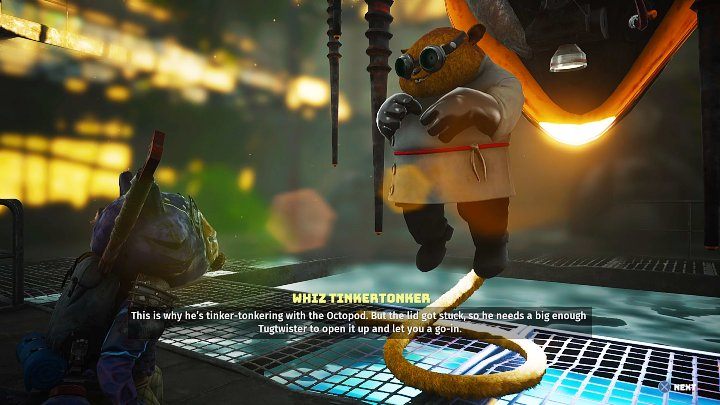 Zium opowie Wam o swoim wynalazku, ośmionogu (Octopod), który ma Wam pomóc w walce z Puchciem Mętniakiem (Murk Puff) - Biomutant: Zium/Whiz - solucja, opis przejścia - Biomutant - poradnik do gry