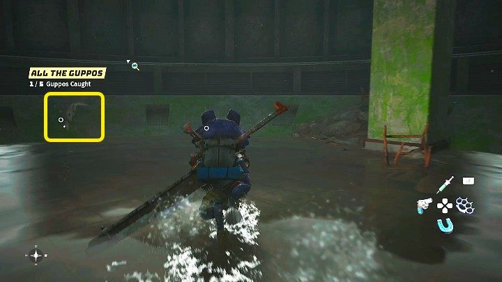 Zejdźcie na dno zbiornika i poczekajcie, aż gupok podskoczy i złapcie go w siatkę - Biomutant: Zium/Whiz - solucja, opis przejścia - Biomutant - poradnik do gry