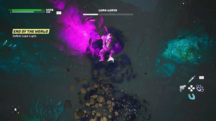 Na ostatnim etapie pojedynku z Lupa-Lupinem musicie uważać na jedną nową umiejętność, atak z wyskoku - Biomutant: Koniec Świata/End of the World - solucja, opis przejścia - Biomutant - poradnik do gry