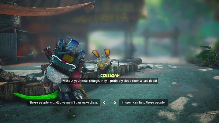 Jak zacząć: Porozmawiać z mieszkańcem, w Pokbur (Pokburr) - Biomutant: Pobudka - solucja, opis przejścia - Biomutant - poradnik do gry