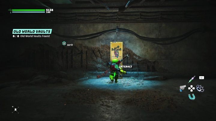 Wejście do skarbca znajduje się w niewielkim zejściu, na środku pustego placu - Biomutant: Skarbce z Dawnoświata - solucja, opis przejścia - Biomutant - poradnik do gry