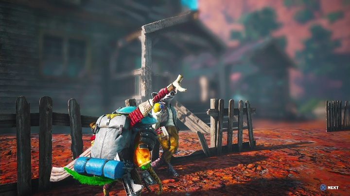 Jak zacząć: Porozmawiać z mężczyzną pracującym przy płocie, w Pozostałości 6I (Leftovers 6I) - Biomutant: Zaoleiście - solucja, opis przejścia - Biomutant - poradnik do gry