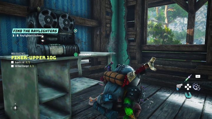 Aby dostać się do tego promienioświatła musicie wejść do jednego z drewnianych domków znajdujących się w okolicy - Biomutant: Promienioświatło - solucja, opis przejścia - Biomutant - poradnik do gry