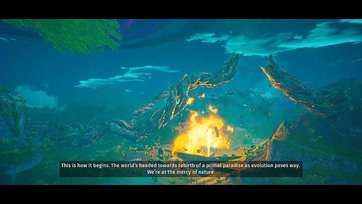 Główny bohater udaje się za swoim sumieniem (ciemną aurą) w głąb drzewa życia i wchodzi na Arkę wraz z wybranymi towarzyszami (maksymalnie 4, nie licząc Przedawnionego i Sifu sojuszniczego plemienia) - Biomutant: Złe zakończenie - Biomutant - poradnik do gry