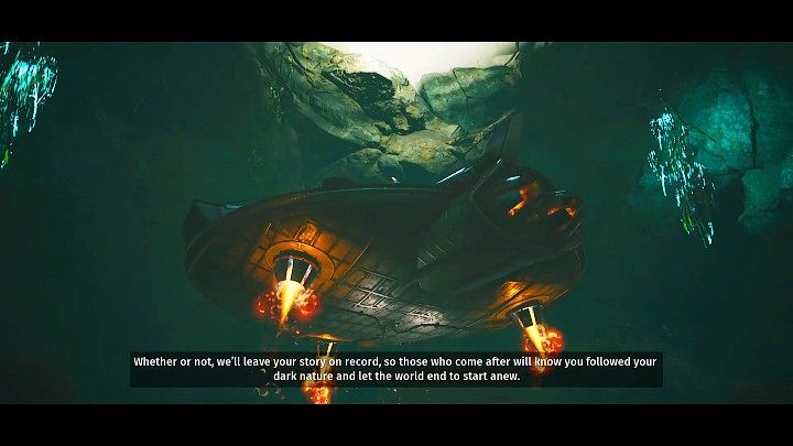 Gdy Przedawniony przygotowuje Arkę do odlotu, narrator konkluduje, że jak przewidziano, przeznaczeniem głównego bohatera było rozerwać łańcuchy tego świata - Biomutant: Złe zakończenie - Biomutant - poradnik do gry