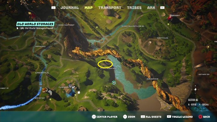 Potwór znajduje się w północnej części lokacji, zaraz przy zbiorniku wodnym - Biomutant: Magazyn z Dawnoświata - solucja, opis przejścia - Biomutant - poradnik do gry