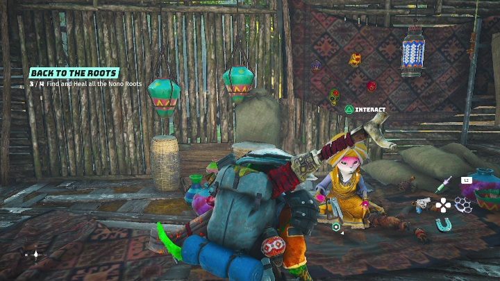 Jak zacząć: Porozmawiać z kobietą zajmującą się voodoo w Czarującej Chatce (Hex Hut) - Biomutant: Maya - solucja, opis przejścia - Biomutant - poradnik do gry