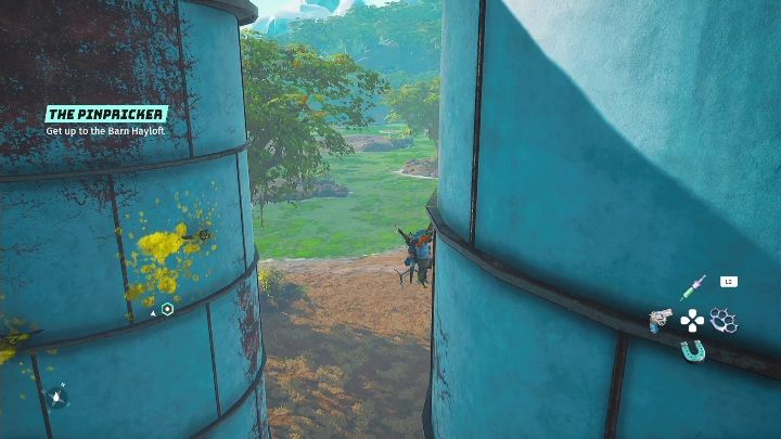 Wejdź na szczyt silosu, aby zeskoczyć na fragment drugiego - Biomutant: Maya - solucja, opis przejścia - Biomutant - poradnik do gry
