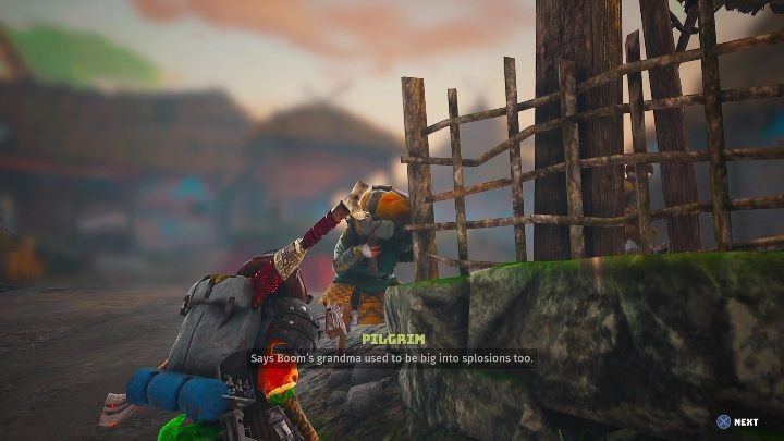 Jak zacząć: Porozmawiać z mężczyzną pracującym przy płocie, w Flipcioflap (Flippberdit) - Biomutant: Bum - solucja, opis przejścia - Biomutant - poradnik do gry