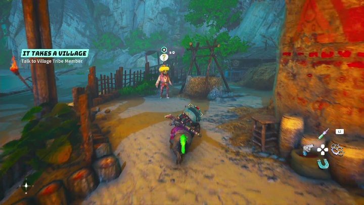Po pokonaniu przeciwników udacie się do mieszkańca wioski, który poprosi bohatera o dostarczenie drewna - Biomutant: Do tego potrzebna jest wioska - solucja, opis przejścia - Biomutant - poradnik do gry