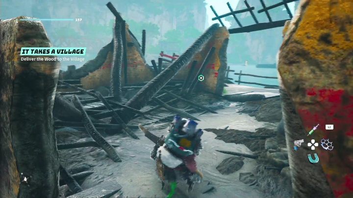 Po powrocie do wioski musicie odłożyć drewno i porozmawiać z mieszkańcami - Biomutant: Do tego potrzebna jest wioska - solucja, opis przejścia - Biomutant - poradnik do gry
