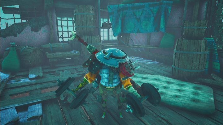 Ten Mięśniościskacz znajdziecie na pierwszym piętrze, jednego z budynków - Biomutant: Gantle - solucja, opis przejścia - Biomutant - poradnik do gry