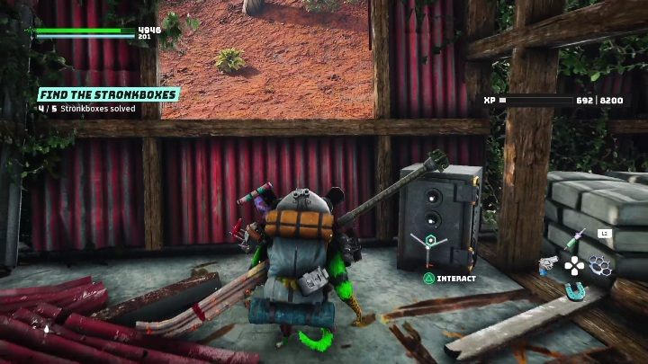 Ostatni element zadania znajdziecie w czerwonym domu, stworzonym z blachy - Biomutant: Znajdź Trwałoskrzynki - solucja, opis przejścia - Biomutant - poradnik do gry