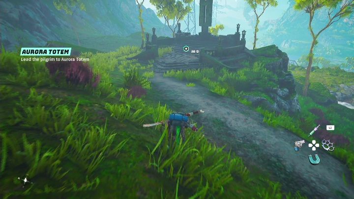Po uzyskaniu informacji udajcie się na północ, zaraz przy głównej drodze jest totem, który musicie wskazać pielgrzymowi - Biomutant: Aurora - solucja, opis przejścia - Biomutant - poradnik do gry