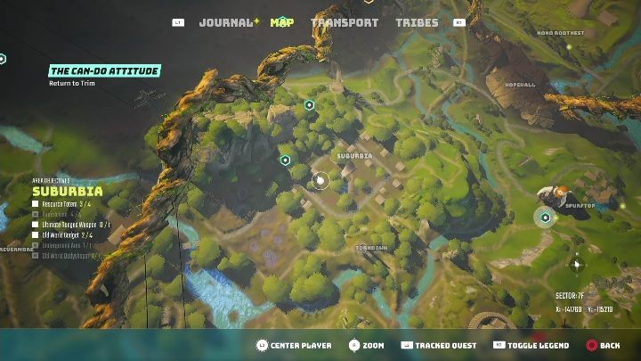 Lokalizacja: W niebieskim, zniszczonym budynku, w Przedmieściu (Suburbia) - Biomutant: Znajdź Smażyskry - solucja, opis przejścia - Biomutant - poradnik do gry