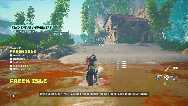 Lokalizacja: W brązowym, zniszczonym budynku, na plaży w Świrwyspa (Freek Isle) - Biomutant: Znajdź Smażyskry - solucja, opis przejścia - Biomutant - poradnik do gry