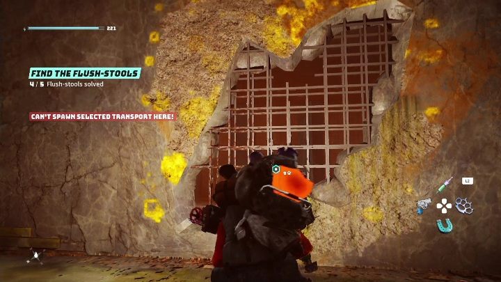 Lokalizacja: Za ścianą do zniszczenia Bumpięścią, w Aeroport (Aerodome) - Biomutant: Znajdź Spłukotrony - solucja, opis przejścia - Biomutant - poradnik do gry
