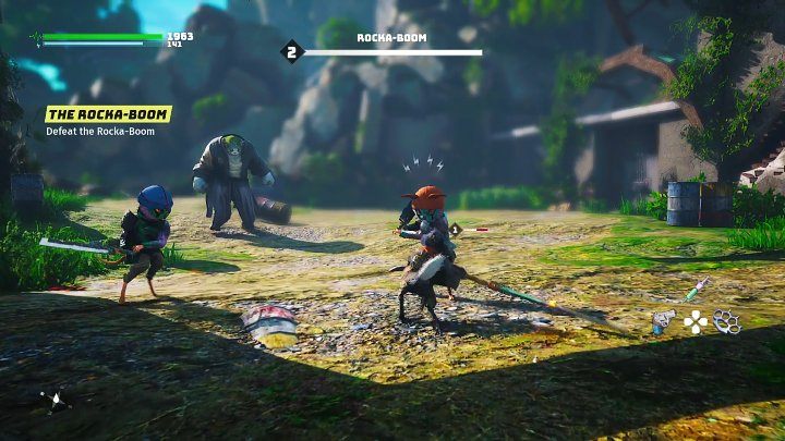 Na obszarze ruin czeka Was walka z kolejnym mocniejszym przeciwnikiem Rocka-Boom - Biomutant: Bunkier 101 - solucja, opis przejścia - Biomutant - poradnik do gry