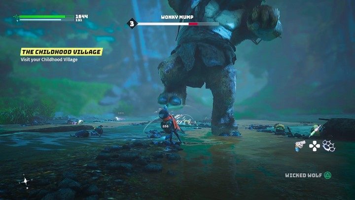 Jeśli chcecie walczyć w bliskim kontakcie, uważajcie na nogi przeciwnika - gdy uniesie jedną z nich do góry to znak, że zaraz spróbuje zdeptać Waszą postać - Biomutant: Sojusz/An Alliance - solucja, opis przejścia - Biomutant - poradnik do gry