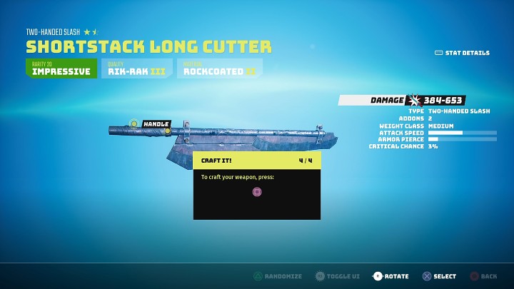 Teraz przejdziecie krótki samouczek z craftingu i będziecie mogli stworzyć swoją pierwszą broń - Biomutant: Sojusz/An Alliance - solucja, opis przejścia - Biomutant - poradnik do gry