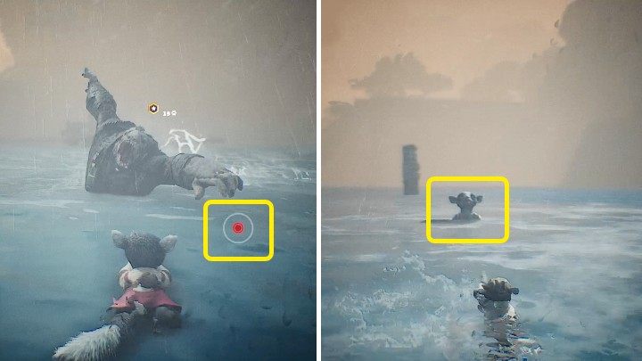 Podpłyńcie do Mumy, a gdy z wody nagle wyskoczy Lupa-Lupin wciśnijcie określony przycisk w odpowiednim momencie - Biomutant: Sojusz/An Alliance - solucja, opis przejścia - Biomutant - poradnik do gry