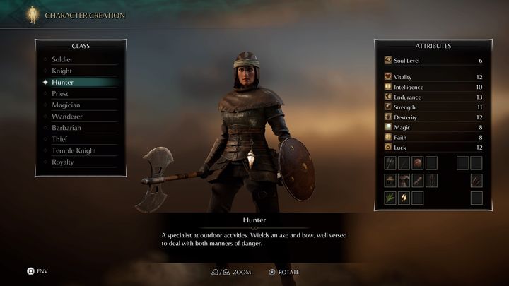 Łowca to postać, która posiada zdrowie oraz wytrzymałość na dość wysokim poziomie - Demons Souls Remake: Klasy postaci - lista - Demons Souls Remake - poradnik do gry