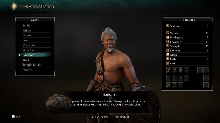 Barbarzyńca wyróżnia się największą ilością zdrowia, jakie oferują startowe klasy postaci - Demons Souls Remake: Klasy postaci - lista - Demons Souls Remake - poradnik do gry