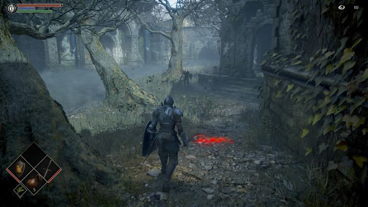 Następnie po lewej stronie znajduje się most, podejdźcie do barierki i zeskoczcie na sam dół - Demons Souls Remake: Tutorial, samouczek - solucja, opis przejścia - Demons Souls Remake - poradnik do gry