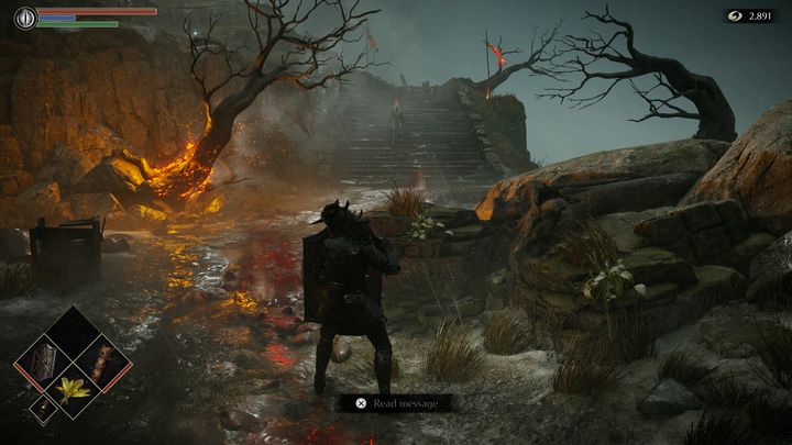 Warto sprowokować okoliczne szkielety, jeden po drugim, aby nie walczyć z nimi w grupie - Demons Souls Remake: Obrzeża wyspy (4-1) - solucja, opis przejścia - Demons Souls Remake - poradnik do gry