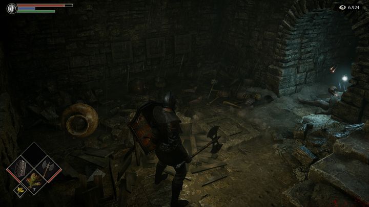 Schodząc na dół, uważajcie na kolejną pułapkę - Demons Souls Remake: Obrzeża wyspy (4-1) - solucja, opis przejścia - Demons Souls Remake - poradnik do gry