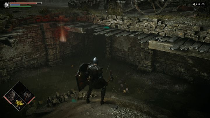 Następnie zeskoczcie na niższe piętro, do dziury - Demons Souls Remake: Obrzeża wyspy (4-1) - solucja, opis przejścia - Demons Souls Remake - poradnik do gry