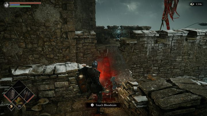 Pozbierajcie przedmioty na górnej części muru - Demons Souls Remake: Obrzeża wyspy (4-1) - solucja, opis przejścia - Demons Souls Remake - poradnik do gry