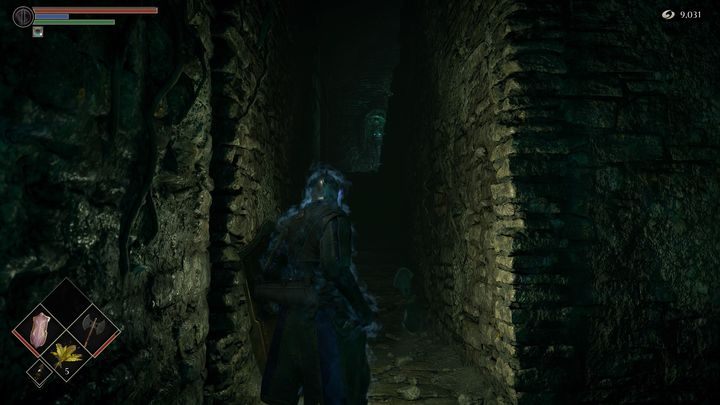 Po wyjściu z komnaty, po prawej stronie znajduje się wejście na klatkę schodową - Demons Souls Remake: Ścieżka rytualna (4-2) - solucja, opis przejścia - Demons Souls Remake - poradnik do gry