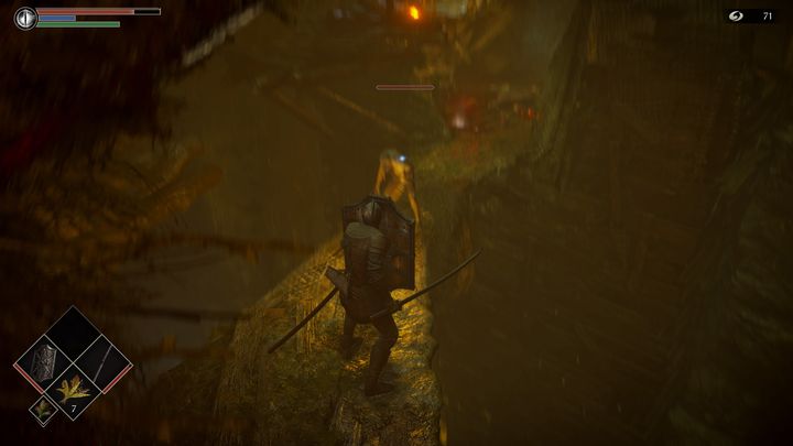 Po zejściu drabiną na dół, udajcie się w stronę przeciwników, którzy stoją na kładce - Demons Souls Remake: Czeluść deprawacji (5-1) - solucja, opis przejścia - Demons Souls Remake - poradnik do gry