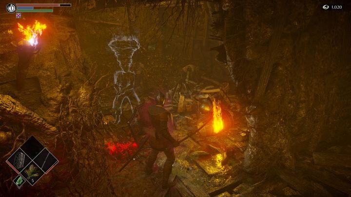 Idąc w miejsce, gdzie zaatakował Was przeciwnik o olbrzymich rozmiarach, napotkacie kolejnych wrogów, jednakże są to słabsze i mniejsze wersje - Demons Souls Remake: Czeluść deprawacji (5-1) - solucja, opis przejścia - Demons Souls Remake - poradnik do gry