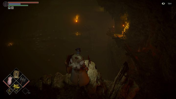 Po przejściu kilkudziesięciu metrów zobaczycie wielką przepaść - Demons Souls Remake: Bagno smutku (5-2) - solucja, opis przejścia - Demons Souls Remake - poradnik do gry