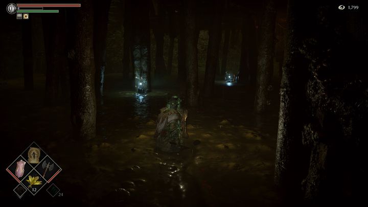 Możecie również zeskoczyć na dół, w stronę drewnianych bali, które podtrzymują fortyfikację - Demons Souls Remake: Bagno smutku (5-2) - solucja, opis przejścia - Demons Souls Remake - poradnik do gry