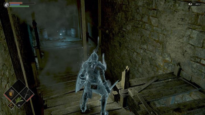 Zanim jednak pójdziecie w stronę schodów, odwróćcie się i udajcie się do przedmiotów - Demons Souls Remake: Bramy Boletarii (1-1) - solucja, opis przejścia - Demons Souls Remake - poradnik do gry
