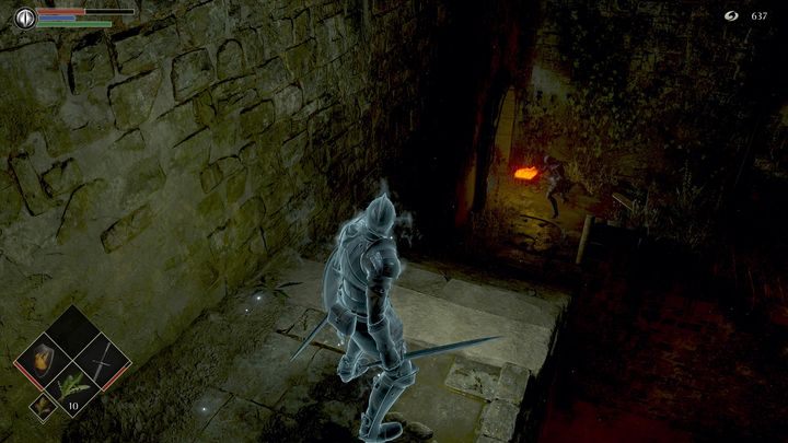 Będąc w środku, podnieście 5 bomb, następnie zejdźcie po schodach - Demons Souls Remake: Bramy Boletarii (1-1) - solucja, opis przejścia - Demons Souls Remake - poradnik do gry