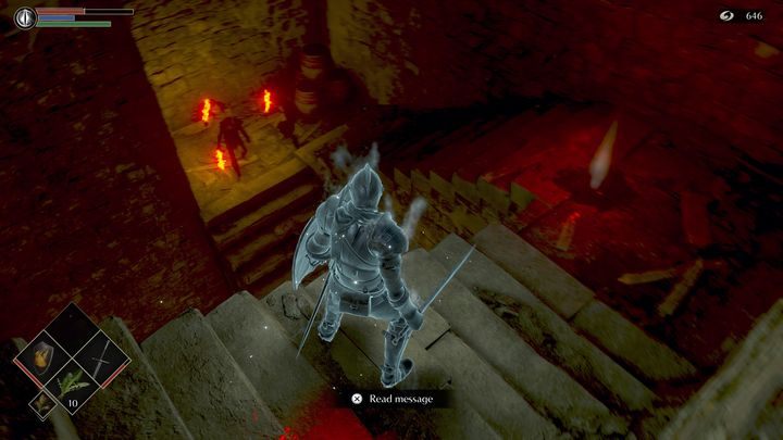 Uważajcie na dużą grupę przeciwników na dole - Demons Souls Remake: Bramy Boletarii (1-1) - solucja, opis przejścia - Demons Souls Remake - poradnik do gry