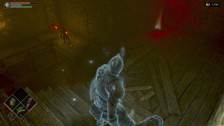 Zejdźcie po schodach, uważajcie jednak na przeciwników z płonącymi mieczami - Demons Souls Remake: Bramy Boletarii (1-1) - solucja, opis przejścia - Demons Souls Remake - poradnik do gry