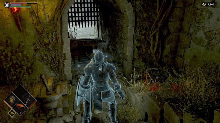 Schodząc na sam dół, odblokujecie skrót do początkowego etapu lokacji, musicie tylko pociągnąć za dźwignię, aby otworzyć przejście - Demons Souls Remake: Bramy Boletarii (1-1) - solucja, opis przejścia - Demons Souls Remake - poradnik do gry