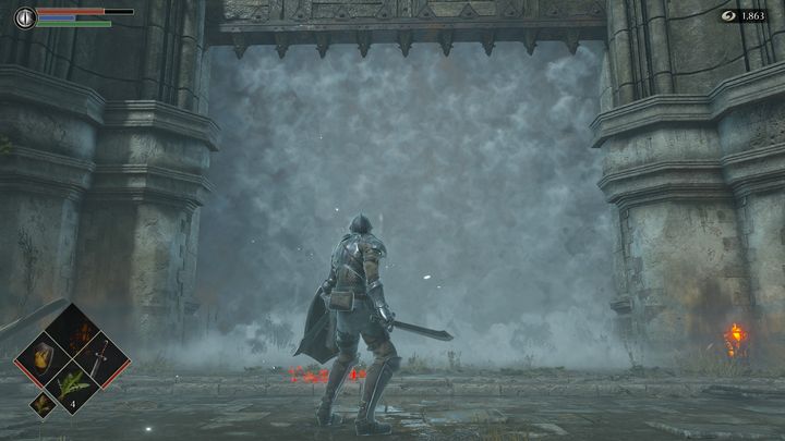 Teraz nie pozostaje Wam nic innego jak wejść do środka pałacu przez mgłę i zawalczyć z bossem lokacji, który zwie się Falanga (Phalanx) - Demons Souls Remake: Bramy Boletarii (1-1) - solucja, opis przejścia - Demons Souls Remake - poradnik do gry