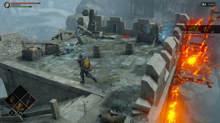 Na górze znajduje się kilka przedmiotów do podniesienia, jednakże uważajcie na strzelców - Demons Souls Remake: Ścieżka Pana (1-2) - solucja, opis przejścia - Demons Souls Remake - poradnik do gry