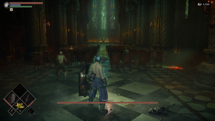 Walka z bossem w zwarciu jest nieco trudniejsza ze względu na to, że odsłaniacie się na ataki magiczne bossa - Demons Souls Remake: Bożek Głupca - boss, jak pokonać? - Demons Souls Remake - poradnik do gry