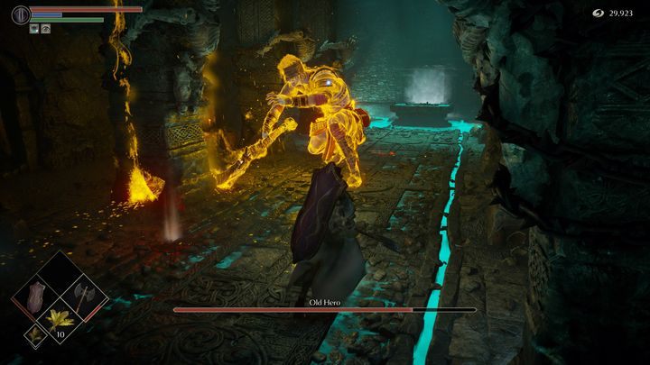 Arena jest dość długa, dlatego też walka nie powinna sprawiać jakichkolwiek problemów, jeśli będziecie walczyć z nim na dystans - Demons Souls Remake: Dawny Bohater - boss, jak pokonać? - Demons Souls Remake - poradnik do gry