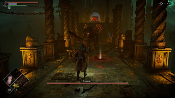 Od samego początku, nieważne czy walcząc w zwarciu, czy na dystans, powinniście atakować bossa, aby jak najszybciej stracił dużą część zdrowia - Demons Souls Remake: Ludojad - boss, jak pokonać? - Demons Souls Remake - poradnik do gry