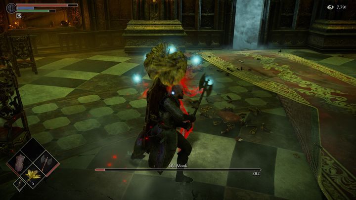 Możecie również go sparować, lub wykonać backstab, czyli cios w plecy, aby zadać bardzo duże obrażenia pojedynczym atakiem - Demons Souls Remake: Stary Mnich - boss, jak pokonać? - Demons Souls Remake - poradnik do gry