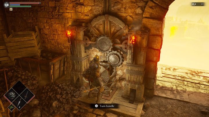 Wchodząc do środka, po lewej stronie znajduje się droga, która zaprowadzi Was dalej, jednakże najpierw skręćcie w prawo - Demons Souls Remake: Kuźnie (2-1) - solucja, opis przejścia - Demons Souls Remake - poradnik do gry